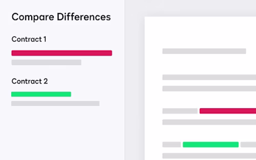 Compare and contrast contract language by viewing agreements side-by-side in DocuSign Insight.