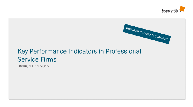Key Performance Indicators in Professional Service Firms (PDF)