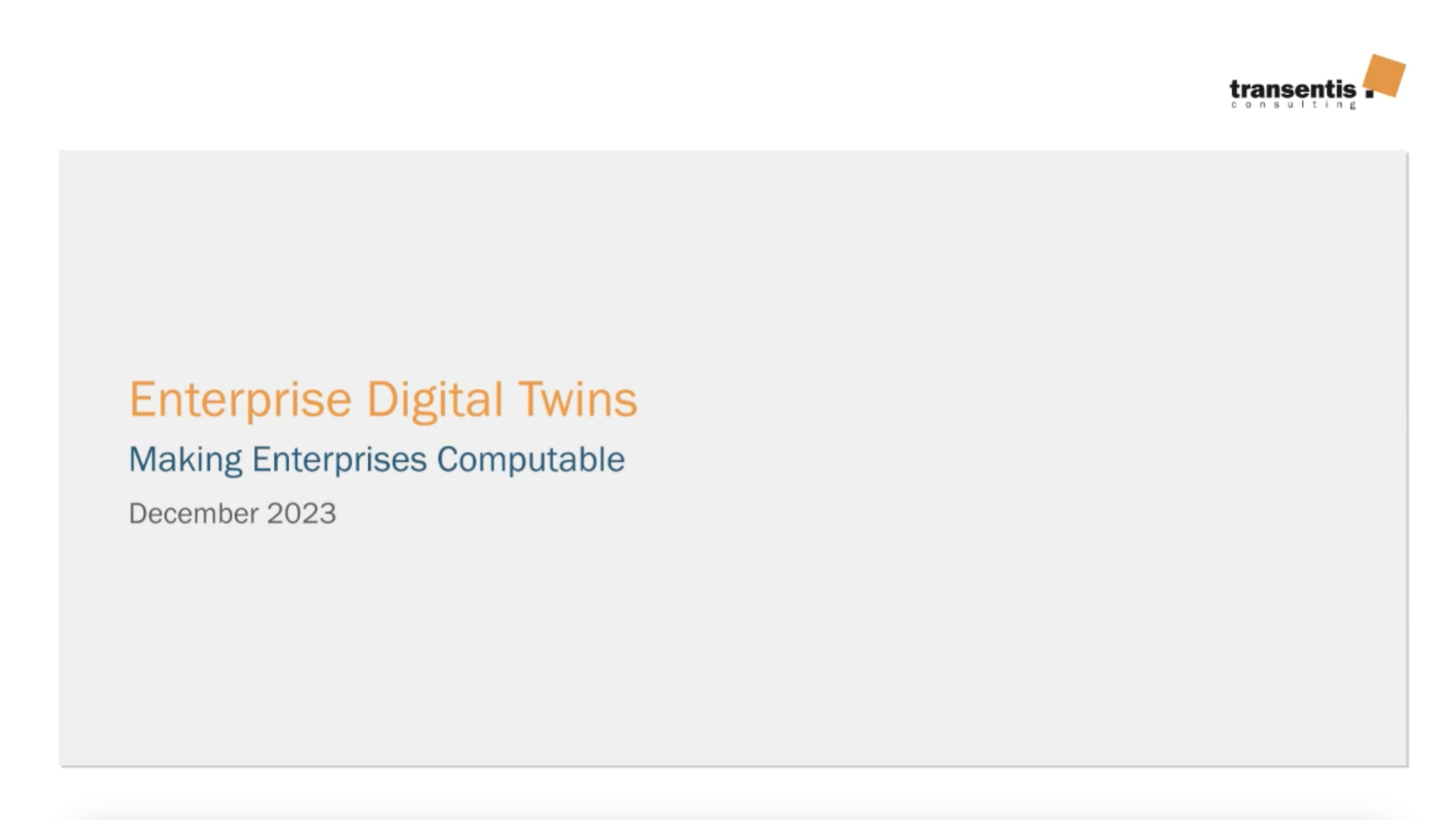 Enterprise Digital Twins: Making Enterprises Computable