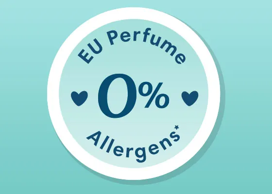 Τα Pampers Premium Care Pants περιέχουν 0% αλλεργιογόνα αρωματικά συστατικά της ΕΕ