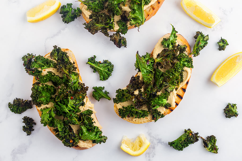 Chilli Kale Toast with Hummus - Hero image