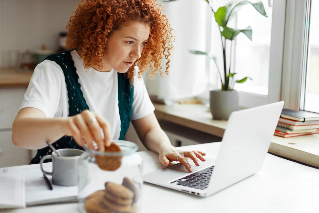 Women eating cookies