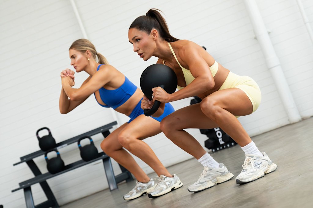 Kayla Itsines kettlebell goblet squat