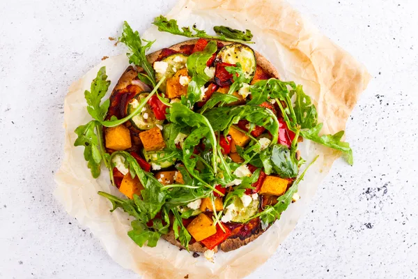 Healthy Roasted Vegetable Pizza Recipe - Hero image