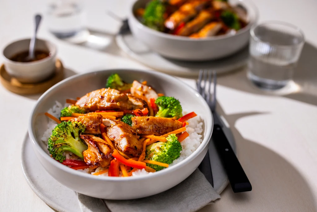 Sweet & spicy rice bowls