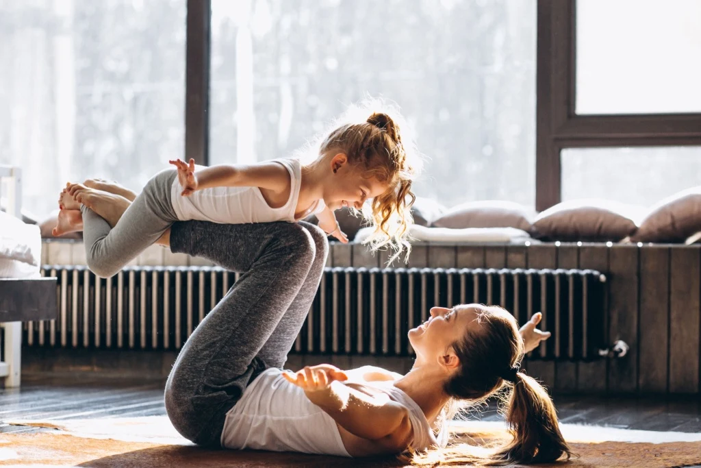 mother-and-daughter-exercising