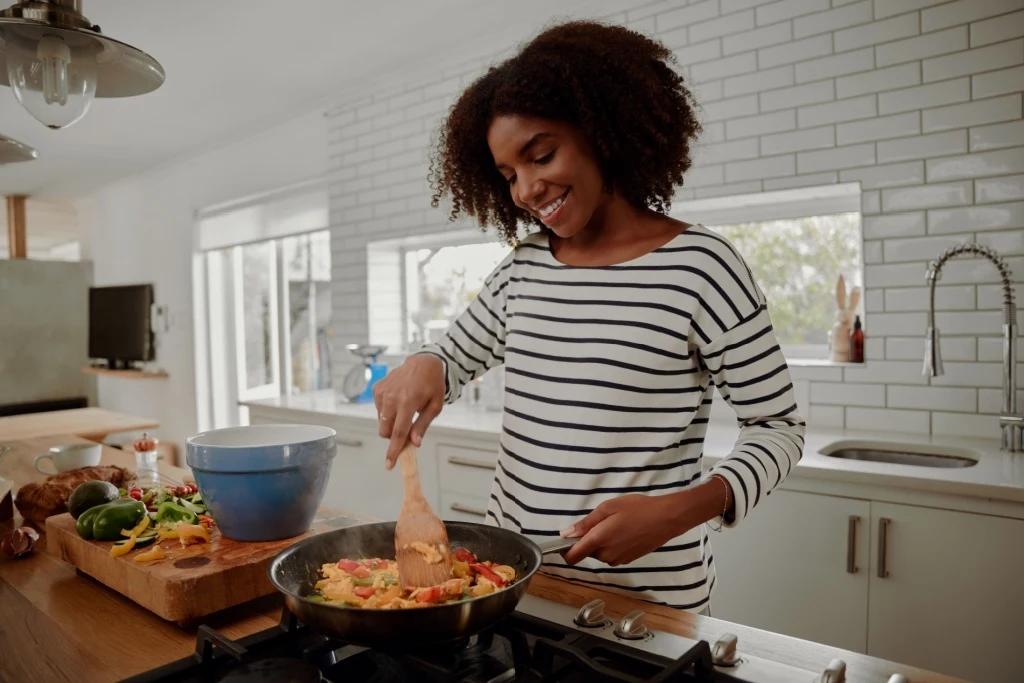 Woman Cooking Stir Fry