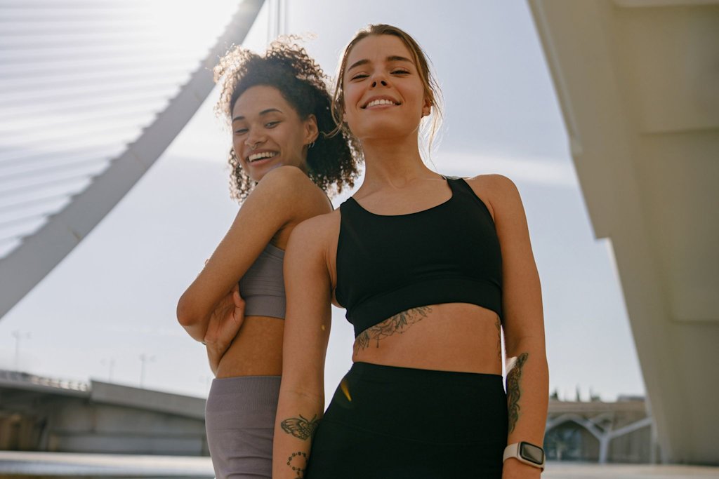 Women smiling together