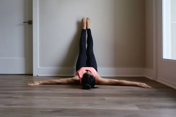 Yoga feet on wall 