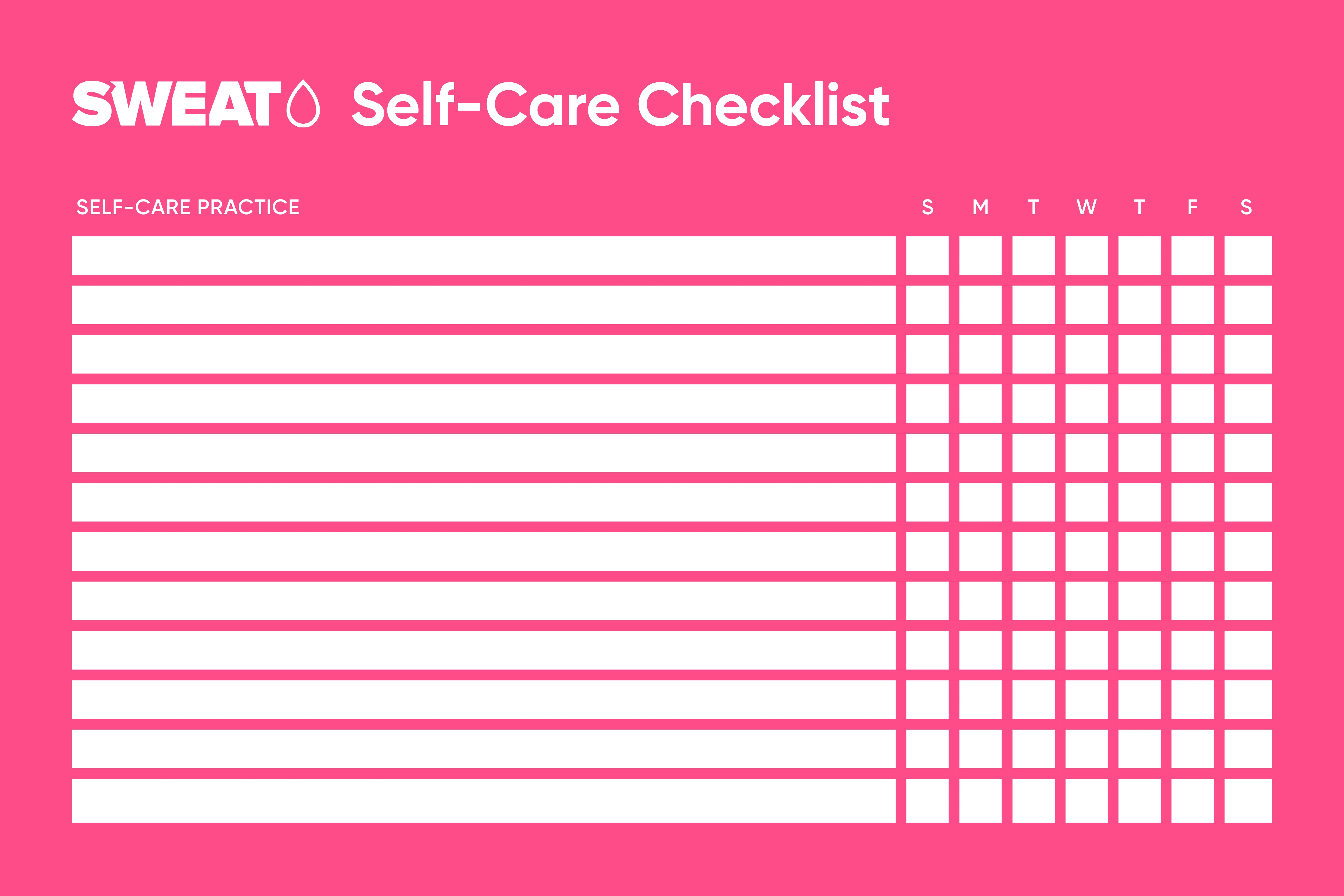 Self-care checklist to download