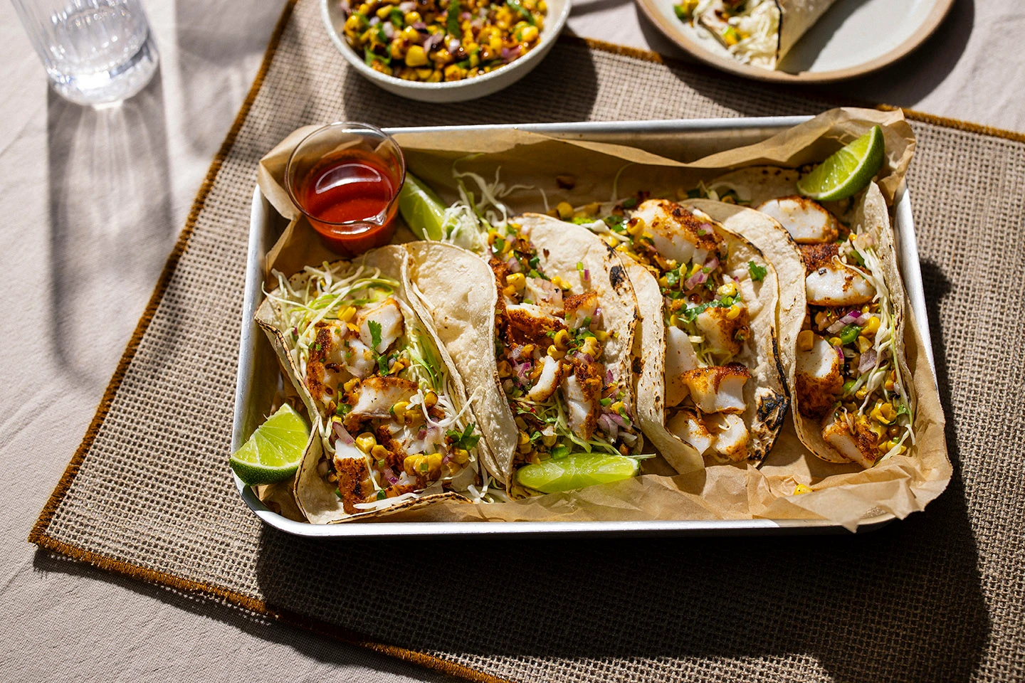 Charred Corn Fish Tacos