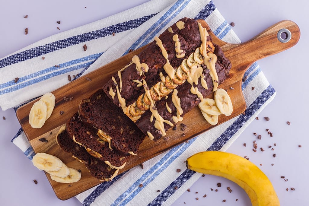 Healthy Chocolate Peanut Butter Banana Bread Recipe - Hero image