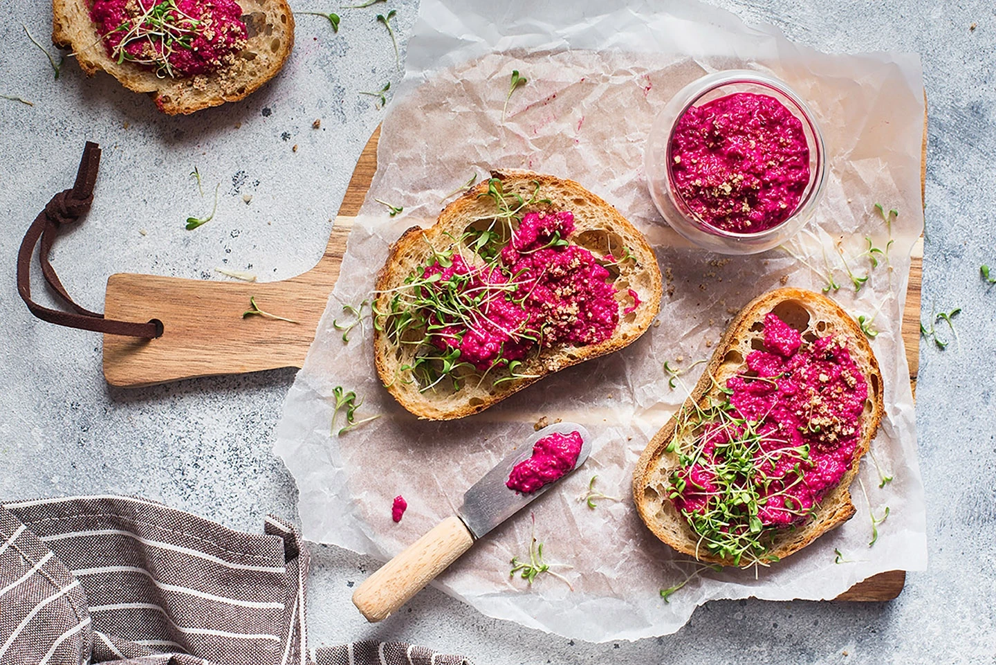 Beetroot Hummus on Toast