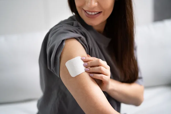 Woman with sleep patch