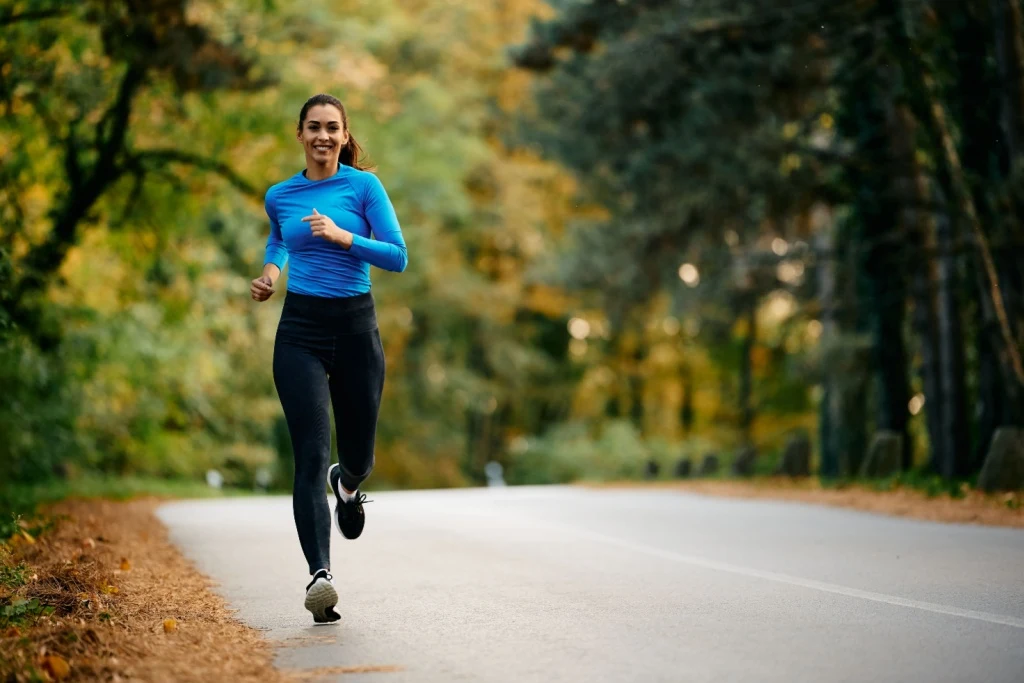 Woman running in nature