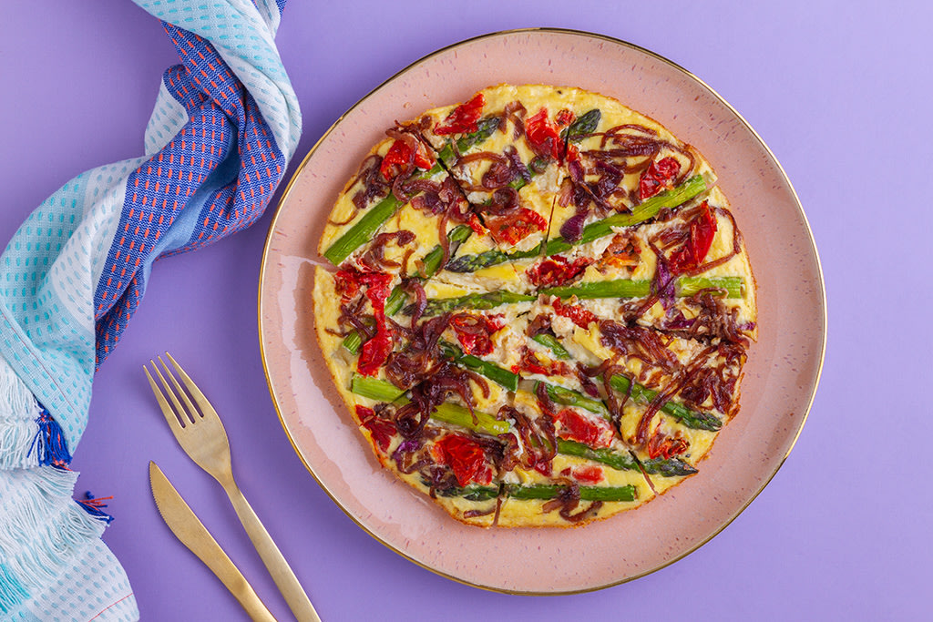 Frittata With Asparagus, Tomatoes And Caramelised Onions - Hero image
