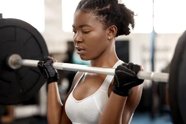 Woman holding barbell