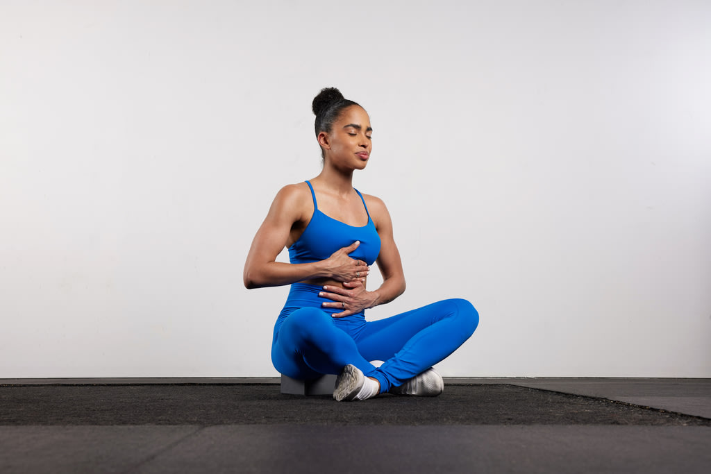 Britany Williams breathing blue outfit