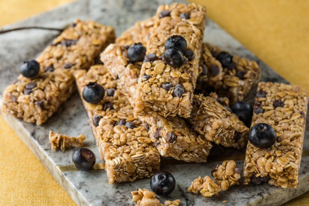 No Bake Dark Choc & Blueberry Bars