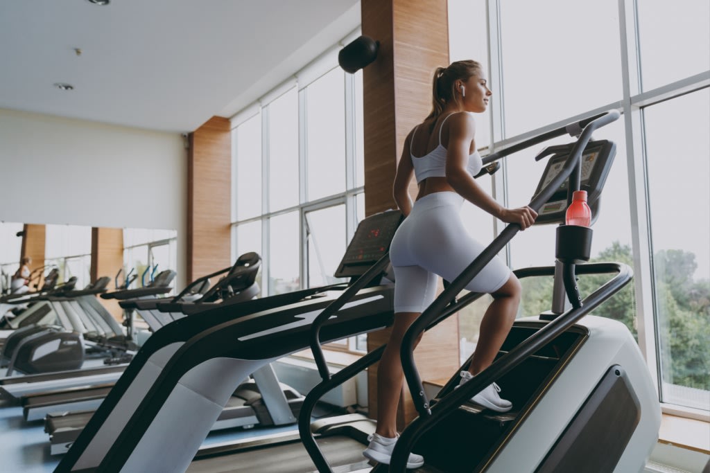 Woman on stairmaster