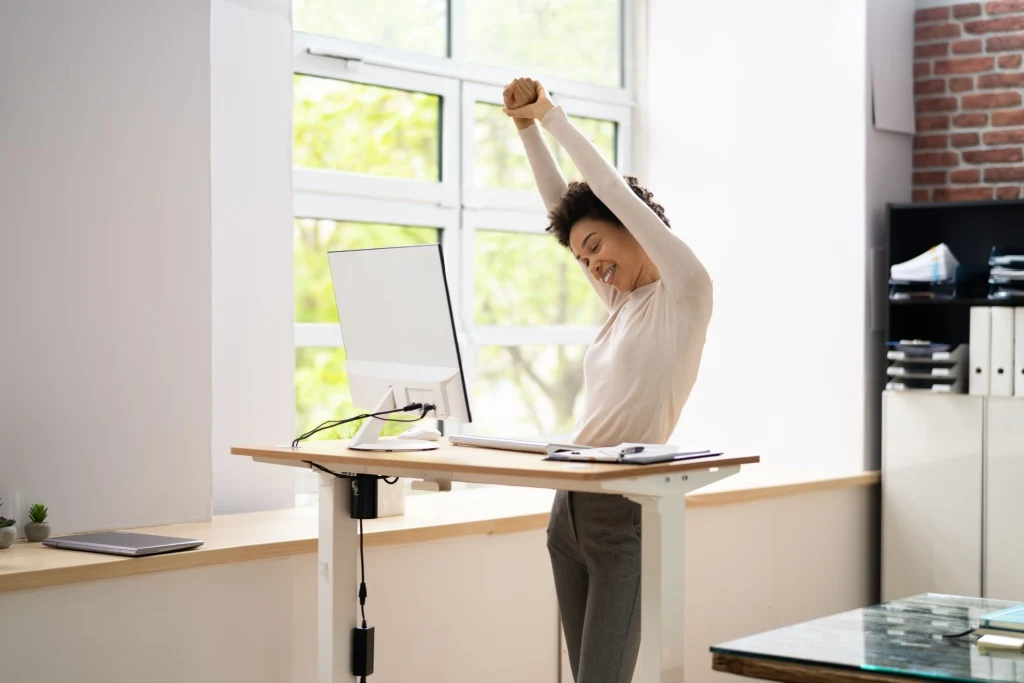 Woman Stand Up Desk