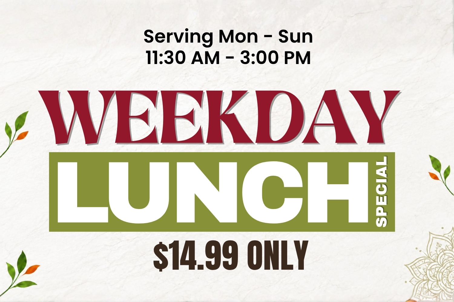 Weekday Lunch Specials 