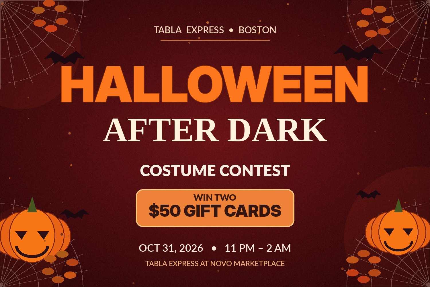 HALLOWEEN AFTER DARK AT TABLA EXPRESS