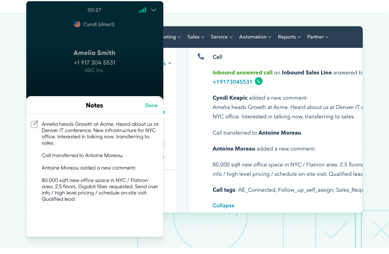 Aircall Hubspot Integration