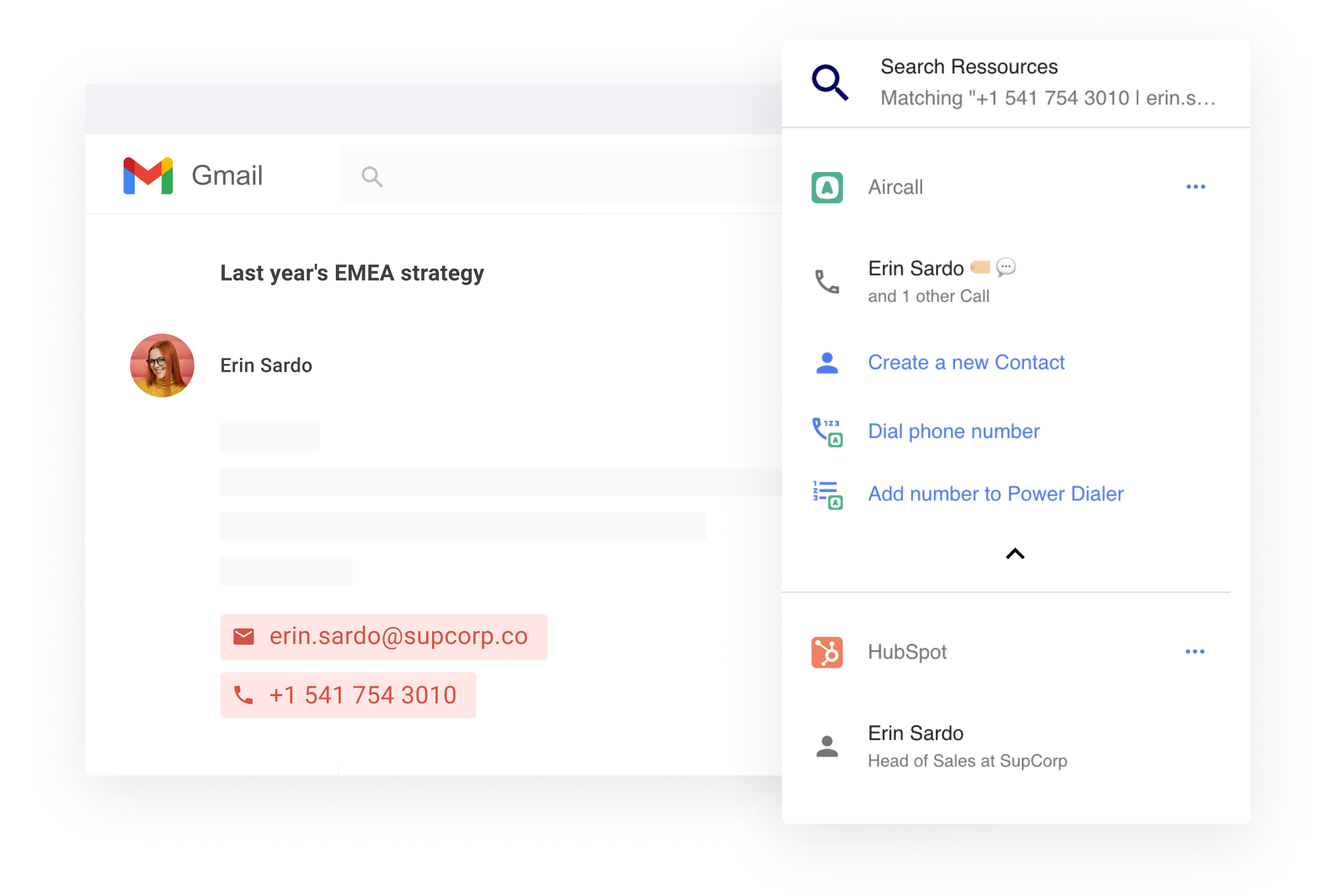 Gmail Add-on by Workspace Automation | Aircall integration