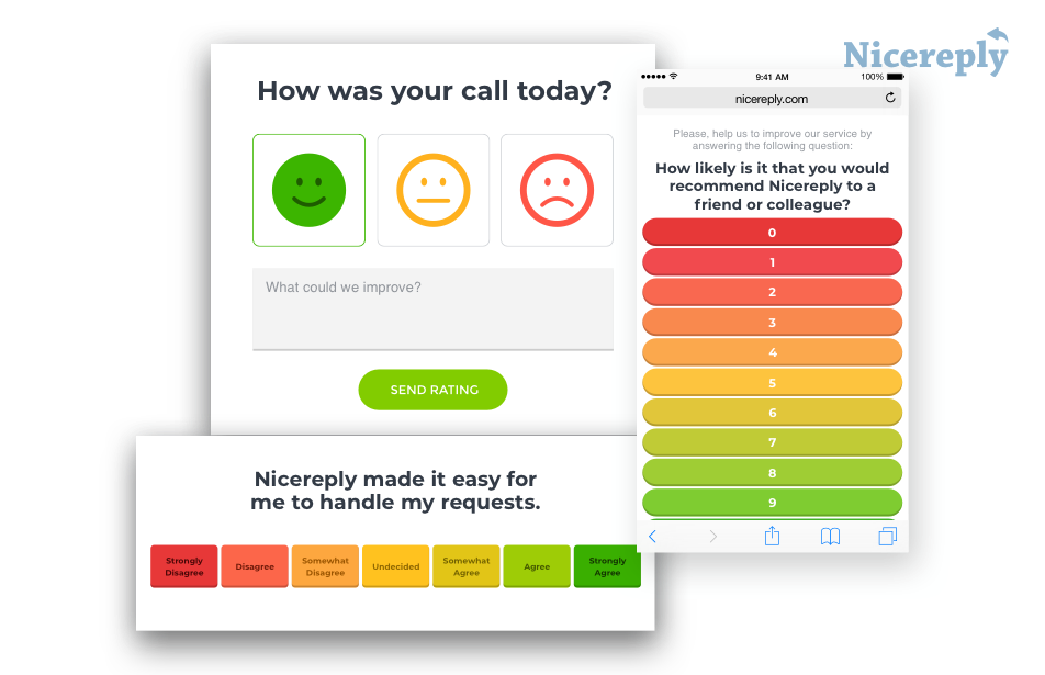 Create and send beautiful one-click surveys to measure Customer Satisfaction, Net Promoter Score and Customer Effort Score. 