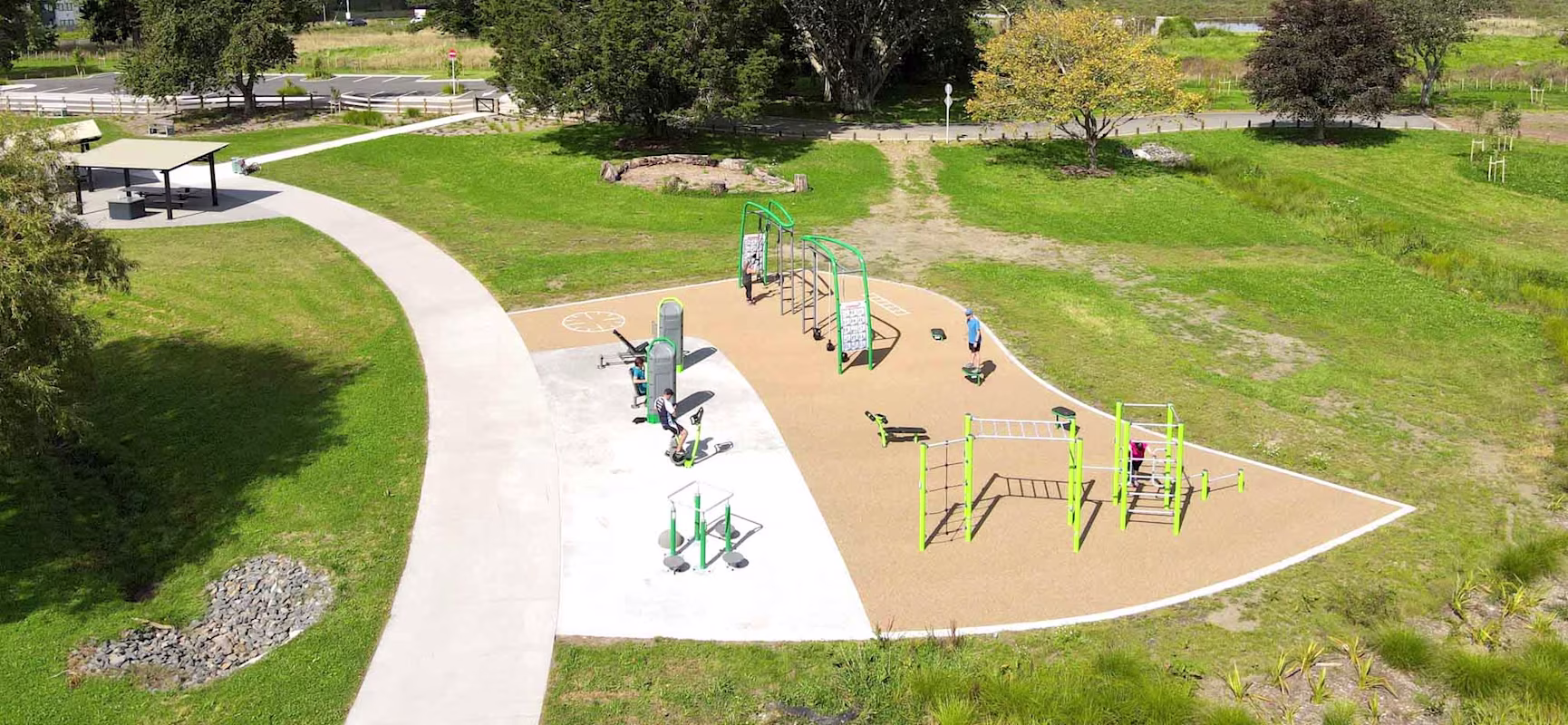 outdoor gym in germany with multiple calisthenics equipment