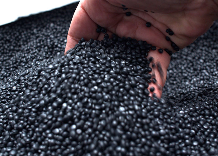 plastic black caviar with hand web