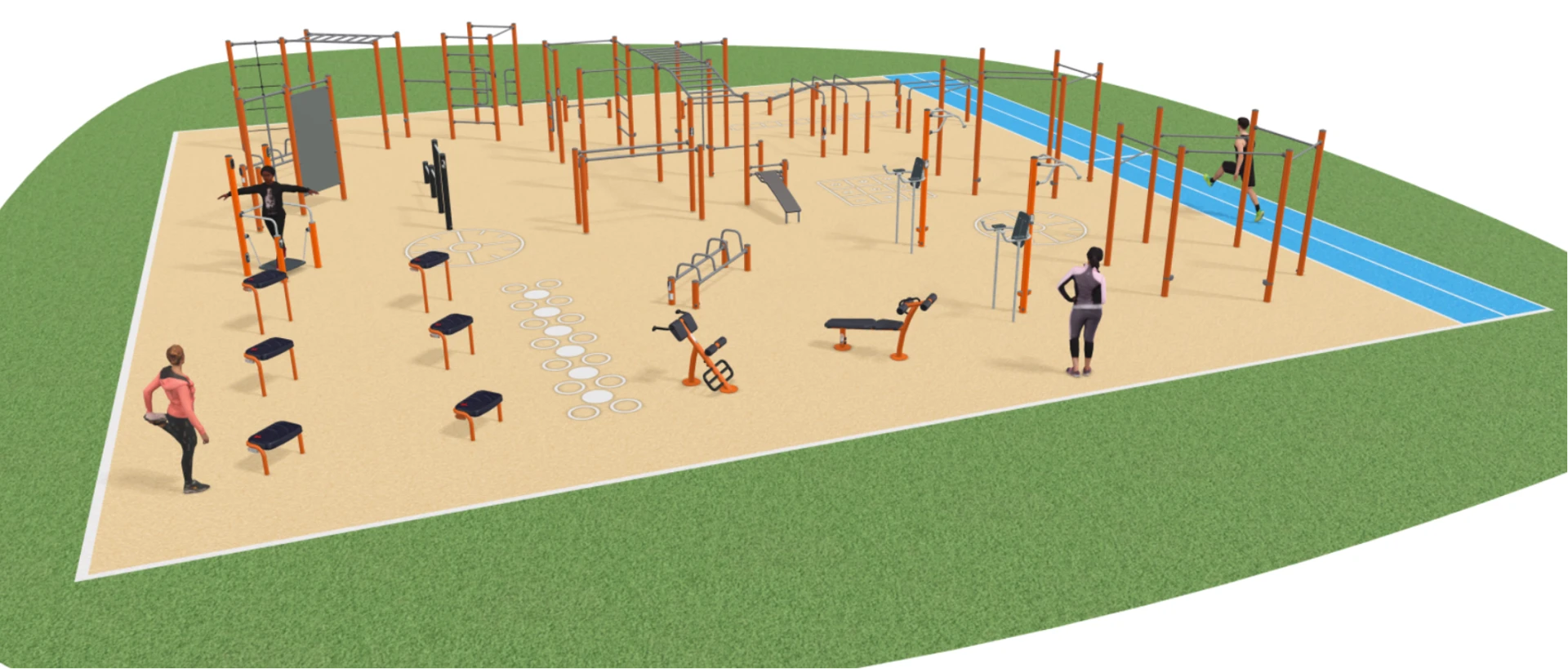 A 3d image of a cross - training area