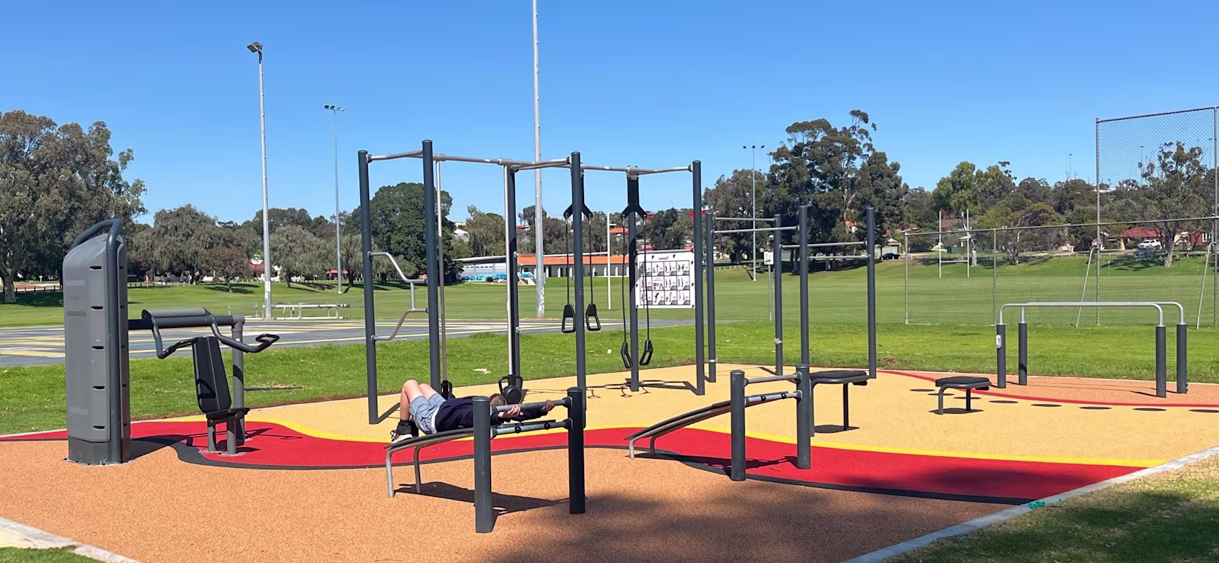 open air gym with outdoor fitness equipment in perth, western australia