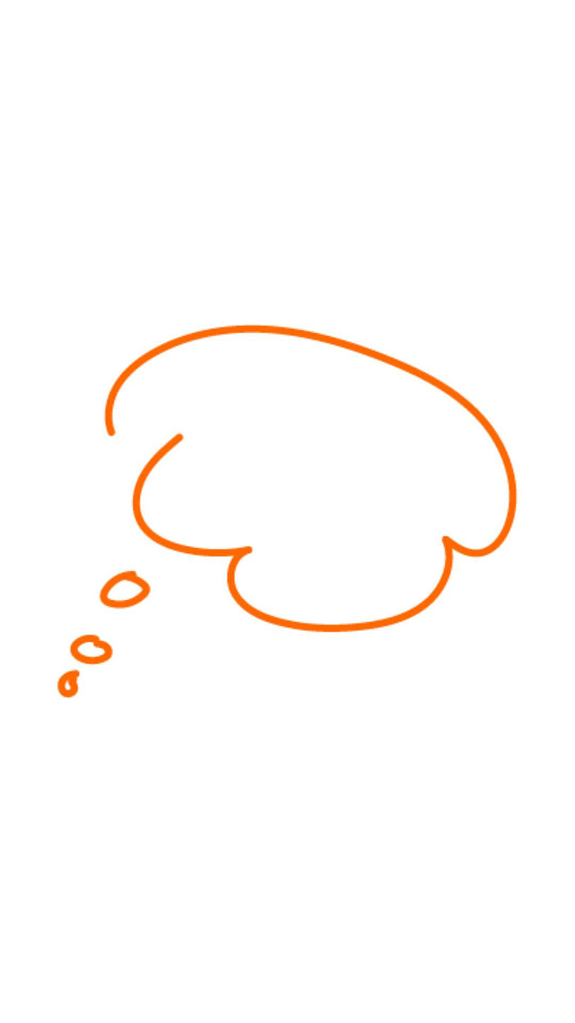 Orange thought bubble icon