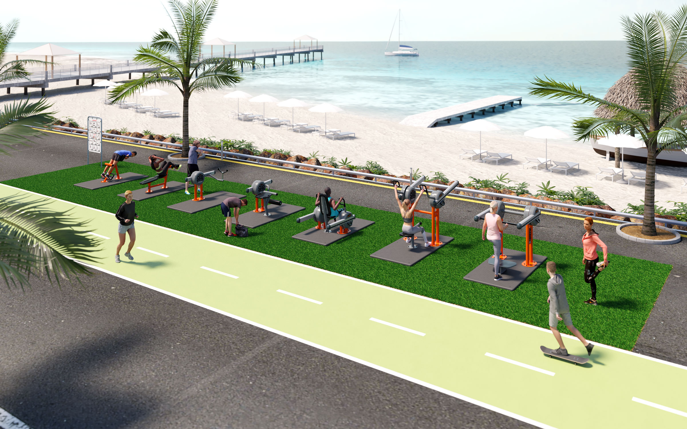 Compact outdoor fitness packages - PowerBLOCK