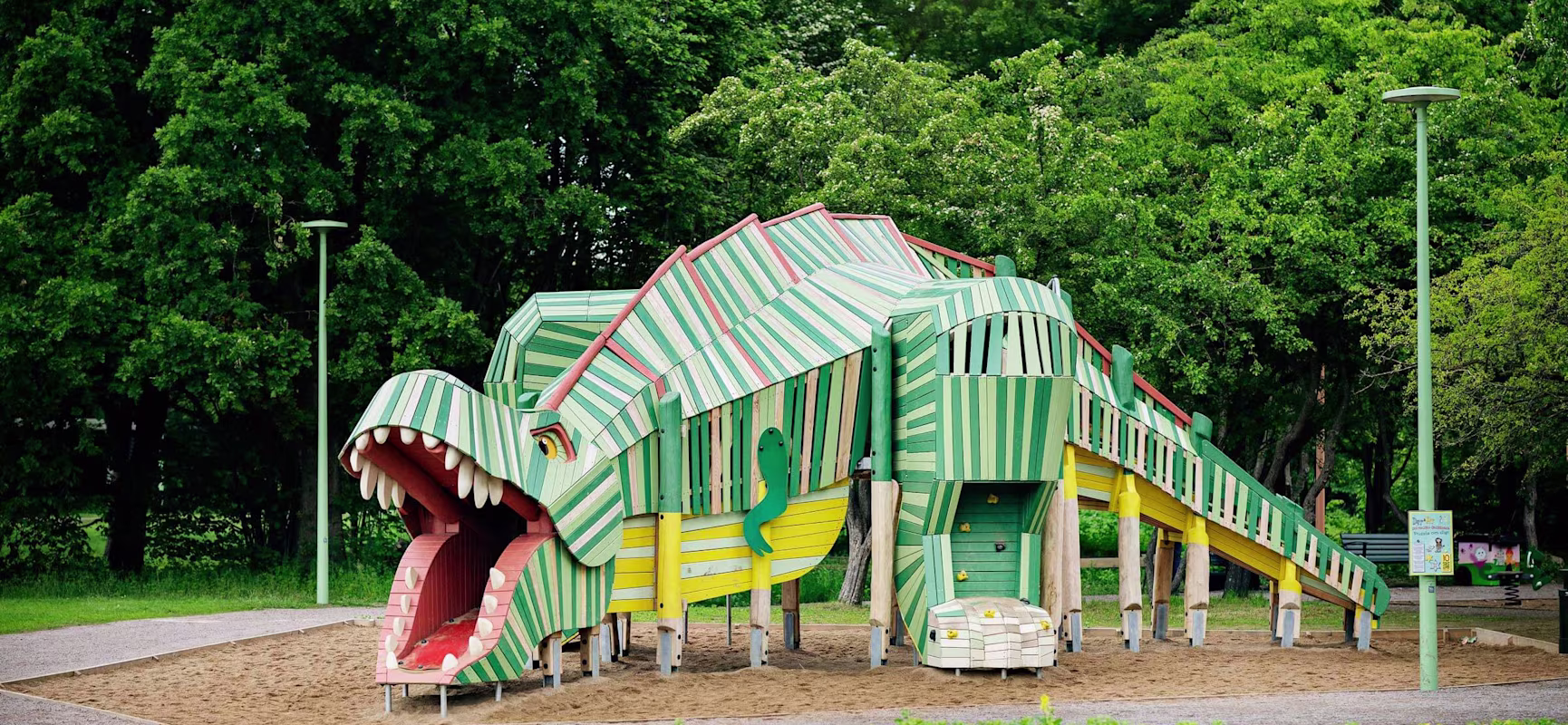 Custom dinosaur playground in Helsingborg in Sweden