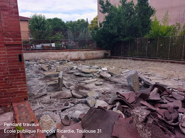 Pendant travaux École publique François Ricardie, Toulouse