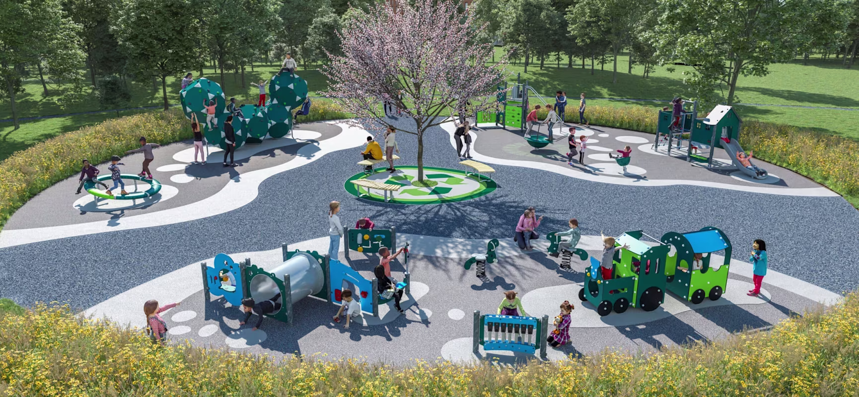 design idea for a Low Carbon Emission School-Age playground