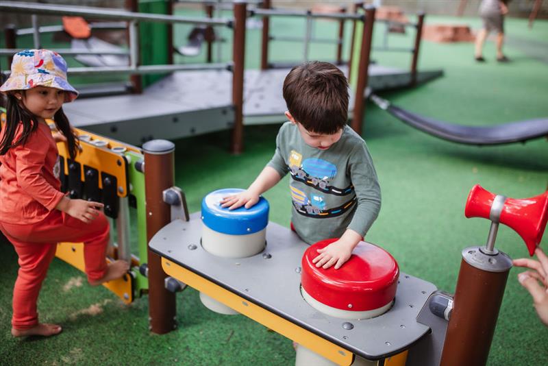 kindergarten playground with happy kids