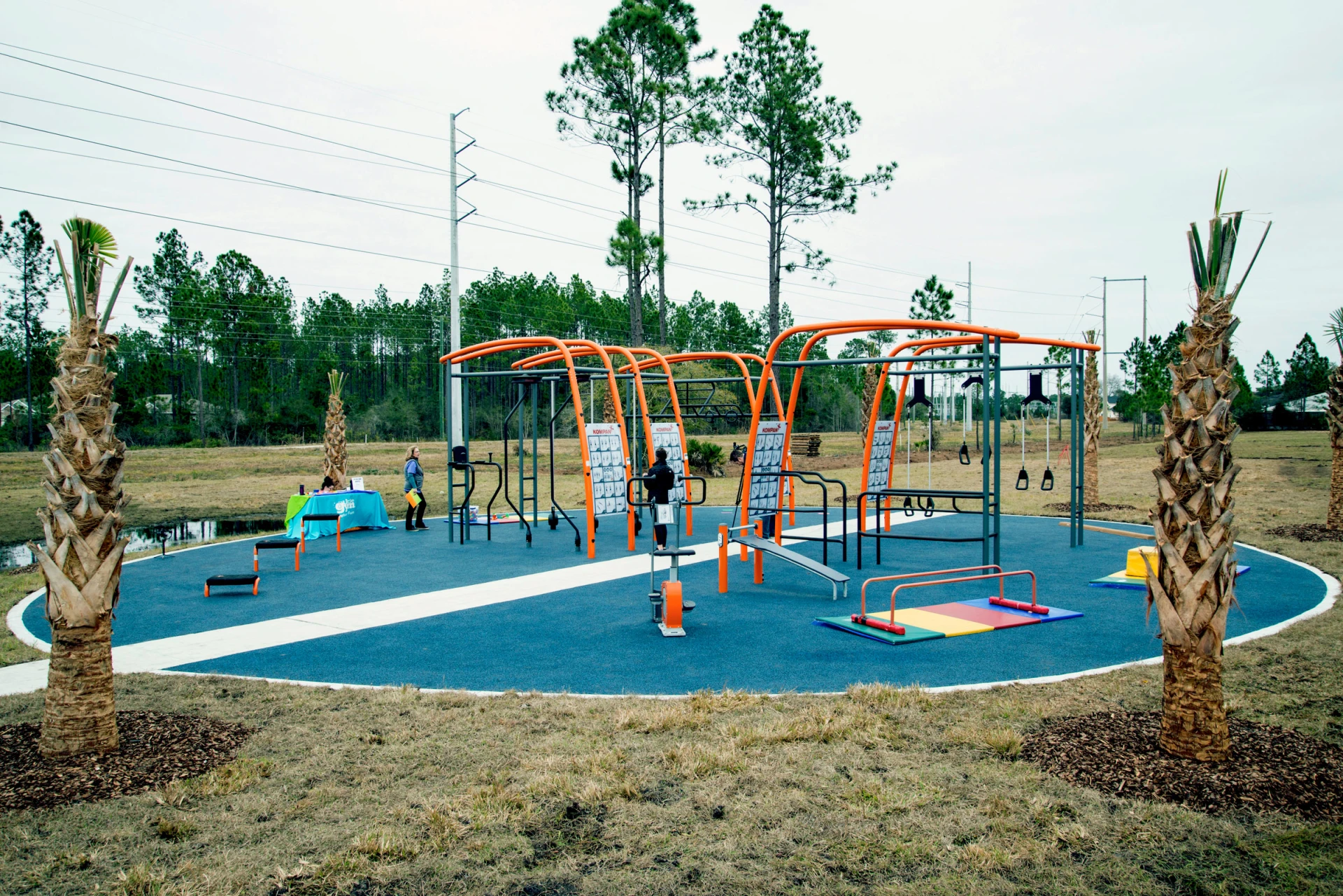 an outdoor gym with calisthenics equipment