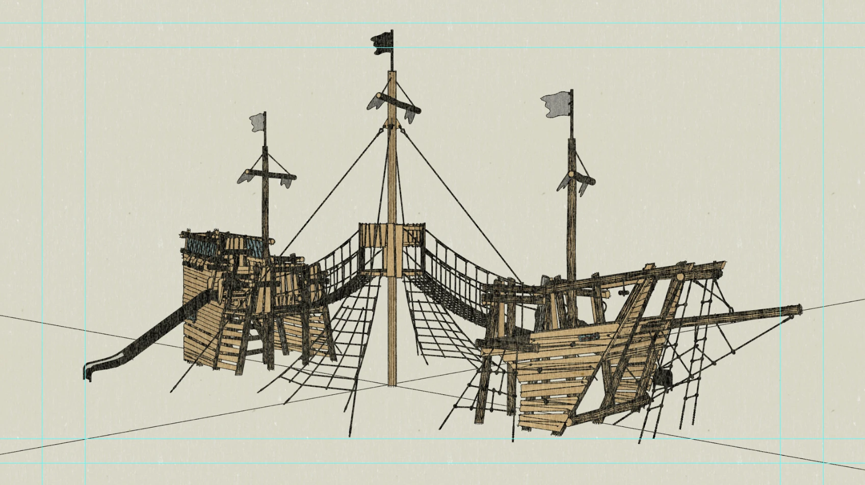 Het grote DWG-bestand van het verkenningsschip