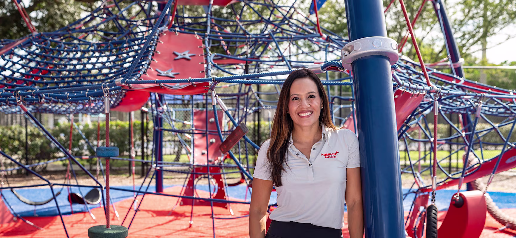Image of a KOMPAN representative at a playground