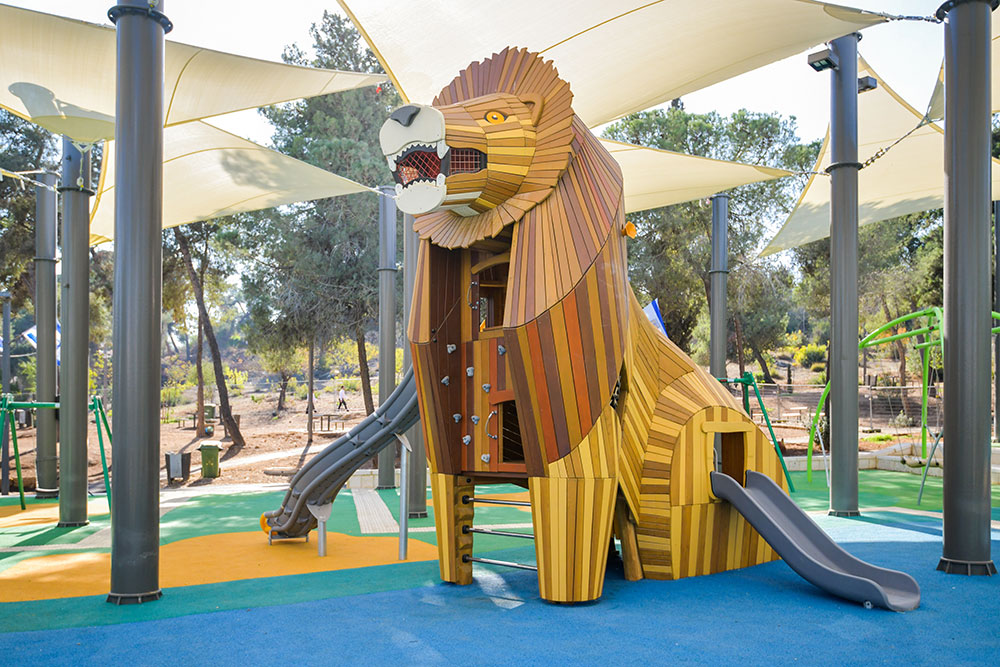 Custom playground in Jerusalem Sacher Park KOMPAN