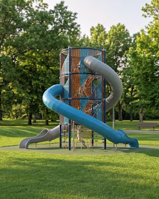 infinity playground tower in a park setting