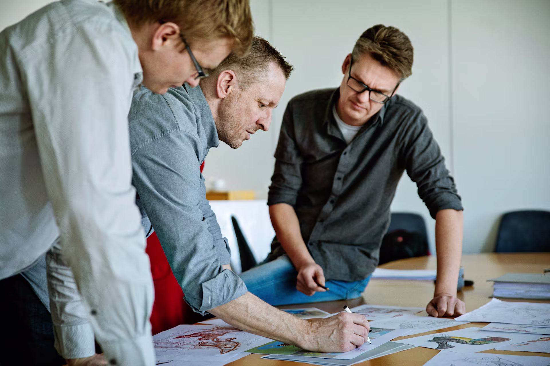 Architects sketching