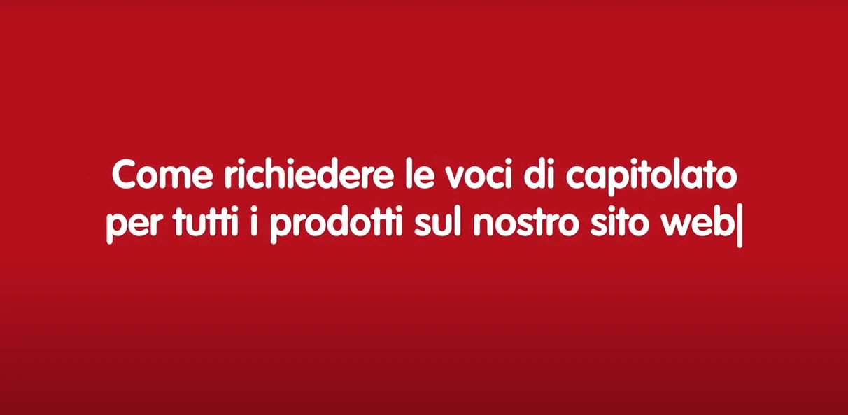 Come richiedere voci di capitolato per tutti i prodotti