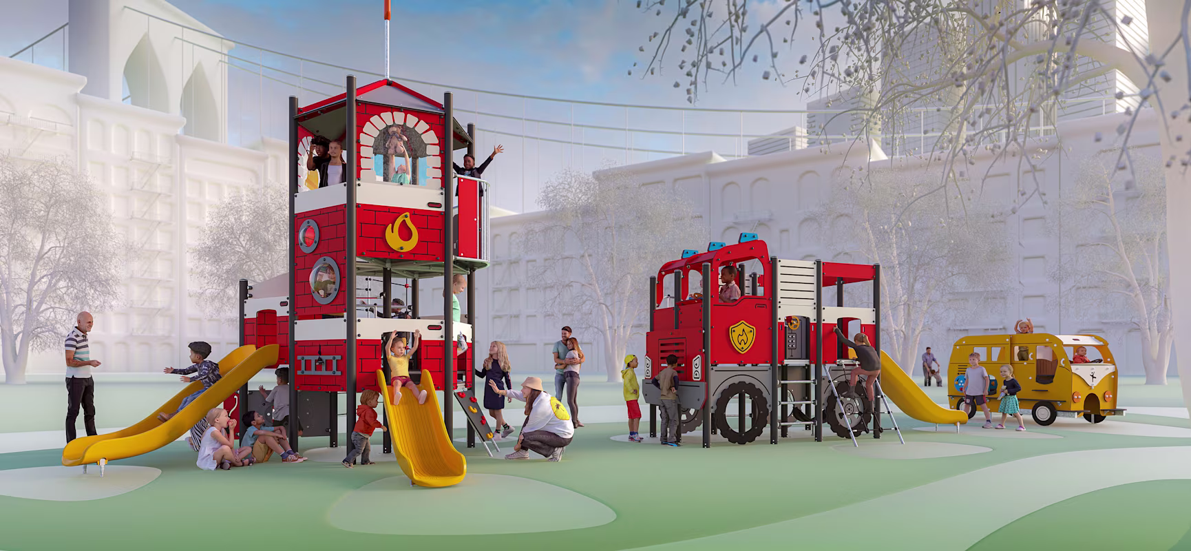 Inspirational playground design of a fire station