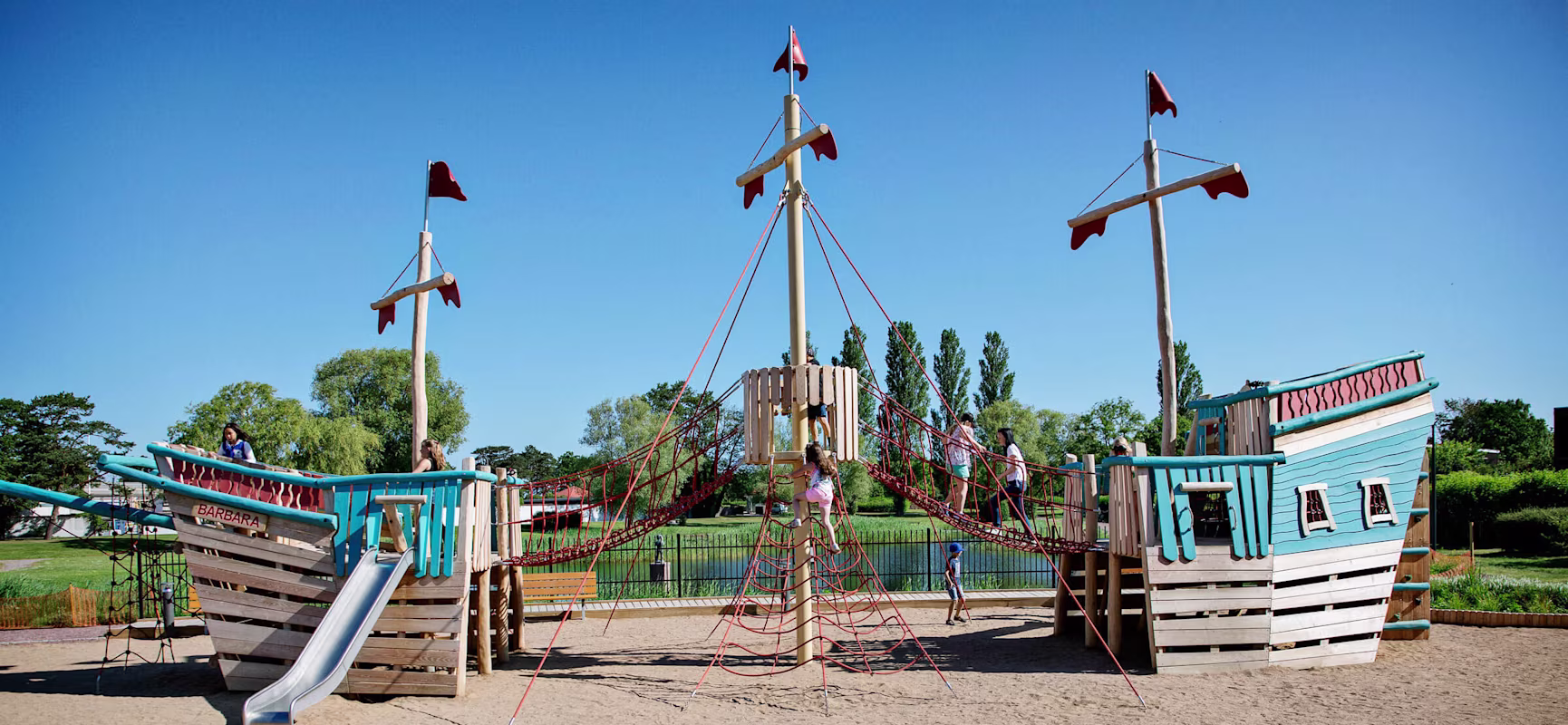 Pirate themed playground ship in Borgholm, Sweden