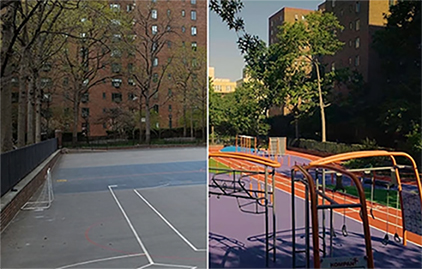 Stuytown Park in Manhattan - Before and After Shot